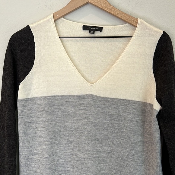 Ann Taylor Merino Wool V Neck Sweater - Picture 1 of 9